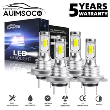 4x H7 LED Combo Headlight Bulb High Low Beam Kit 8000K Super Bright White