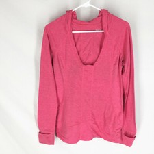 Zella Pink Yoga Jacket Size Medium Pullover Hooded Scoop Neck Long Sleeve