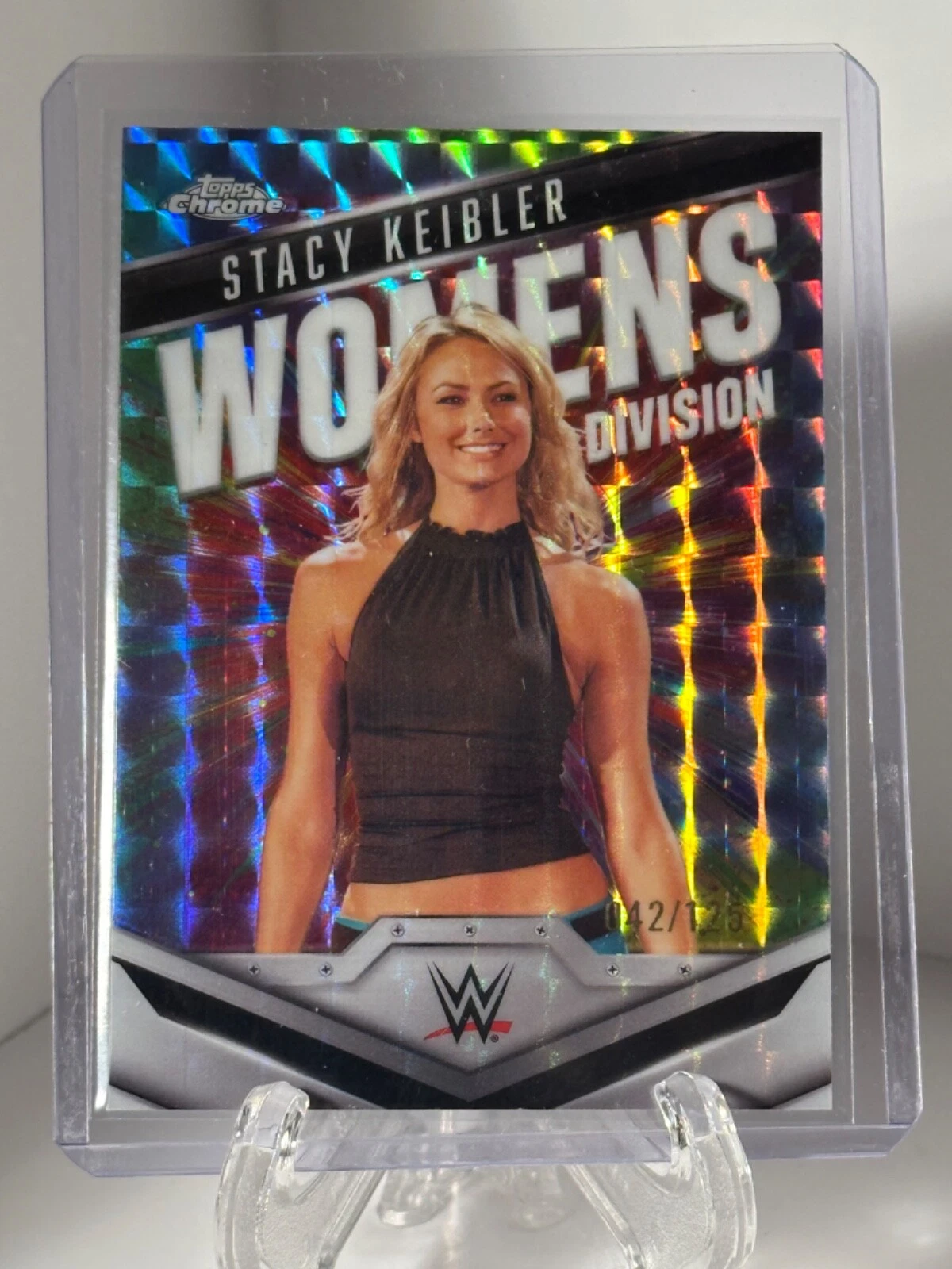 2025 Topps Chrome WWE Stacy Keibler Womens Division Geometric Refractor #d /125
