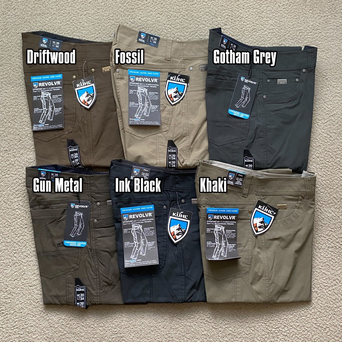 KUHL Revolvr Pant 30x34 Full Fit Quick Dry Lightweight Durable Stretch NWT