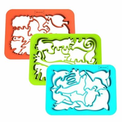 Silicandy Cookie Cutter Animal sheets 8x11 Farm, Sea, Jungle 3 pack 11in1 