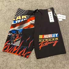 Hurley NASCAR Phantom Board Shorts Mens 31 Black Drawstring Swim NEW 75