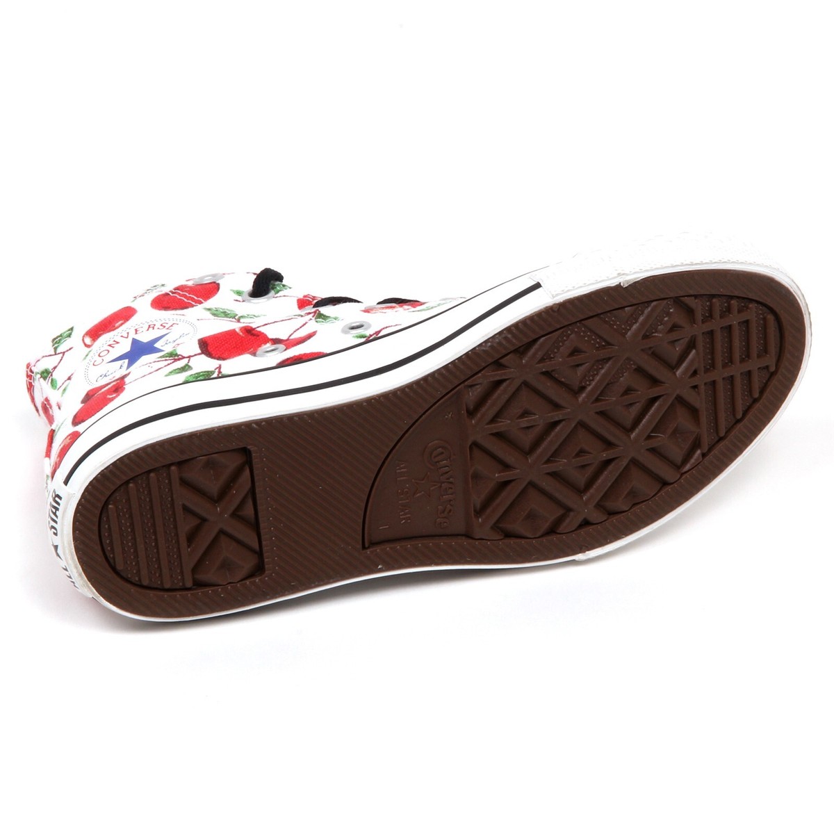 E3808 s sneaker bimba bianco CONVERSE ALL STAR scarpe cherry