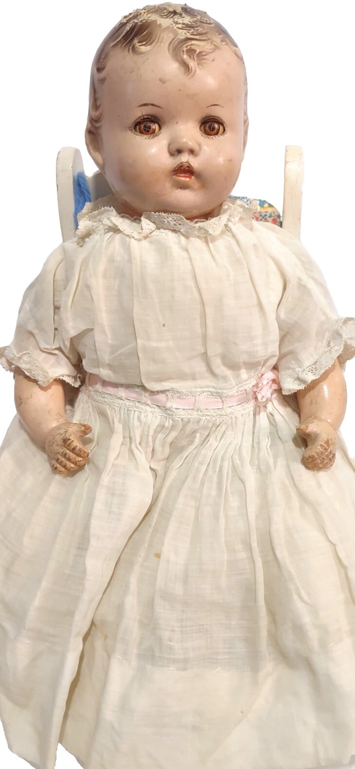 Vintage 1940’s Ideal Composition Baby Doll Marked 20 Ideal Doll Made In