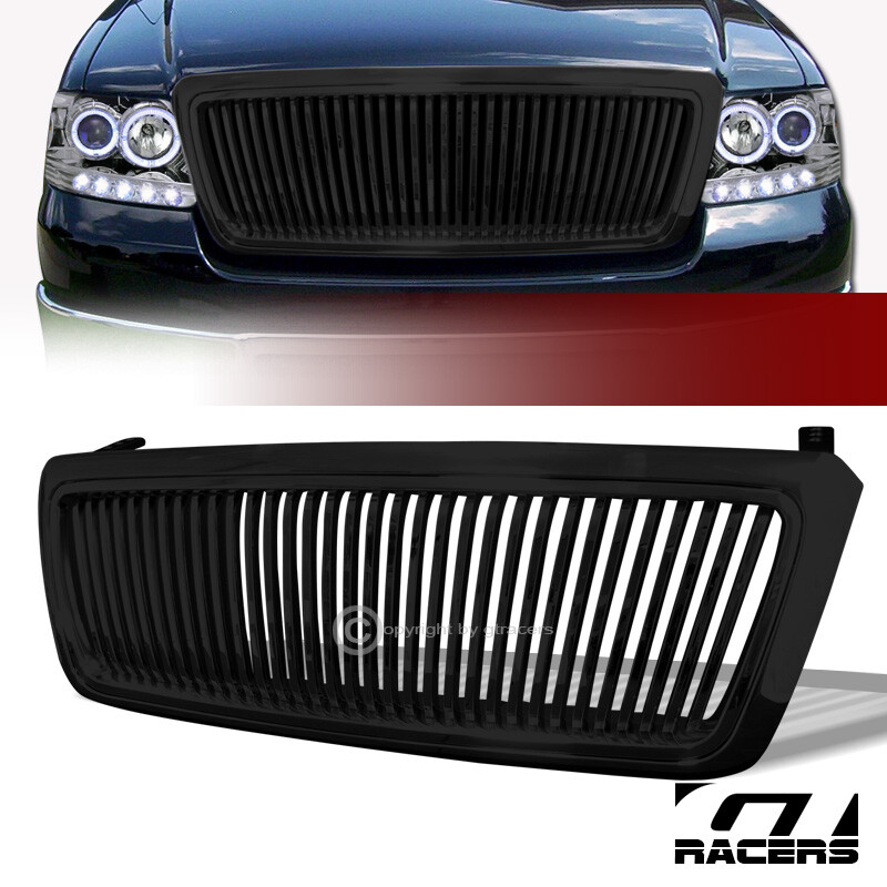 For 2004-2008 Ford F150 Blk Vertical Vip Front Hood Bumper Grill Grille Guard 1P