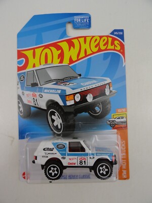 2022 Hot Wheels #245 Hot Trucks #10 Range Rover Classic White Gamestop Exclusive
