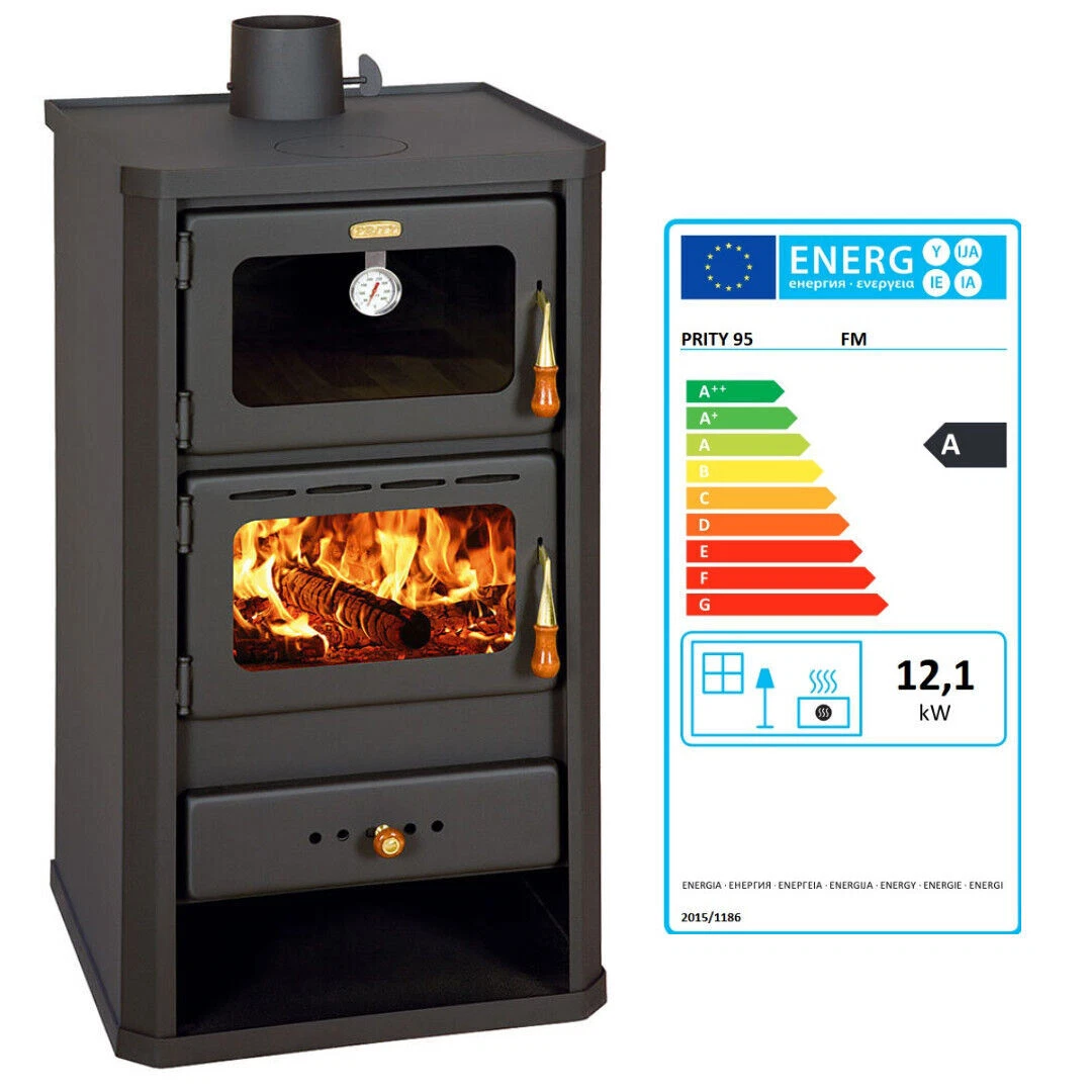 Cooking Wood Burning Stove with Oven Solid Fuel Cooker 12.1kw Heating Prity  FM | eBay