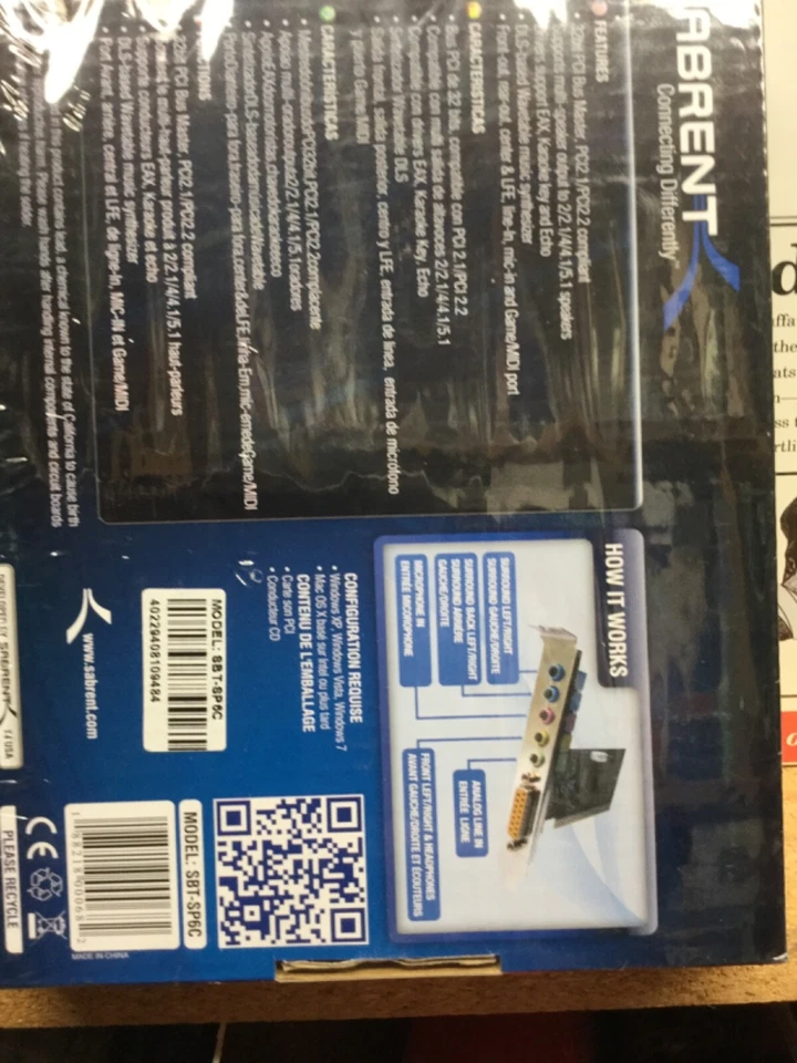 New Genuine Sabrent 6-Channel PCI Sound Card SBT-SP6C - Image 2 of 2