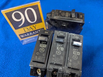 15amp 3x General Electric RT-660 Type THQB Circuit Breaker + bonus 20amp