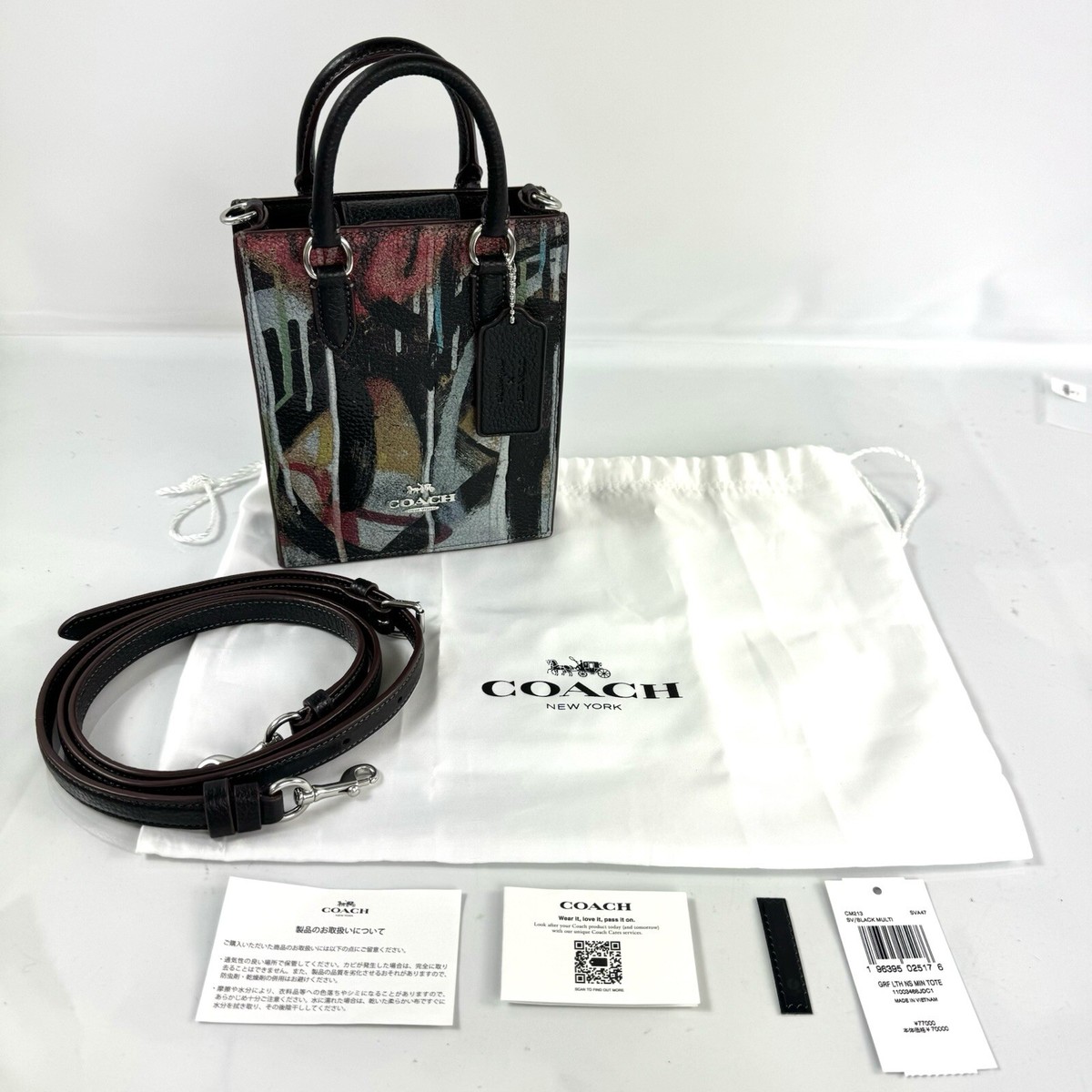 Coach CM213 Mint & Serf collaboration Mini tote Leather Canvas