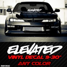 Elevated Windshield Banner Decal Sticker Jdm Brush Font