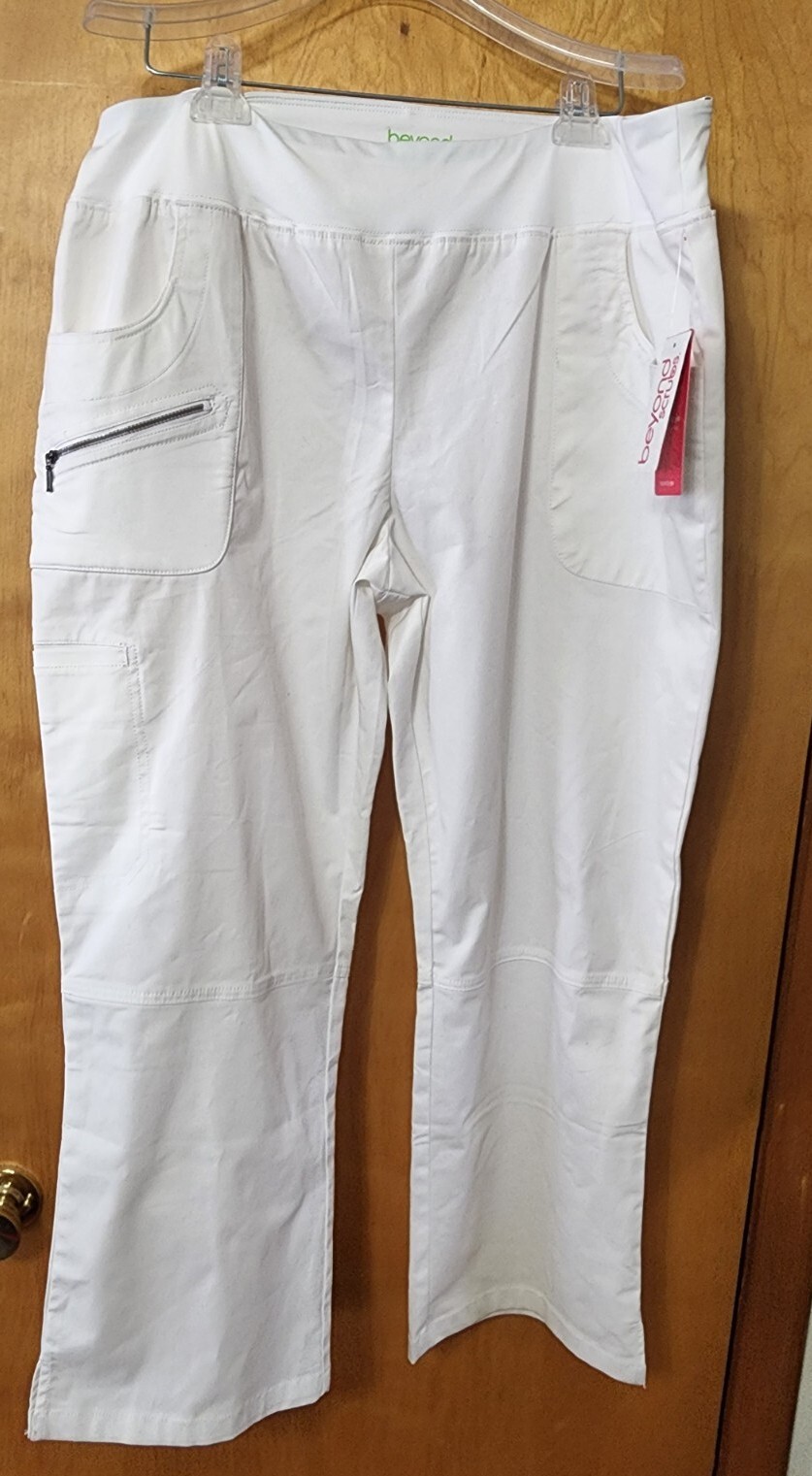 NWT Beyond Scrubs Abby Yoga White Uniform Pants Size Petites XL eBay