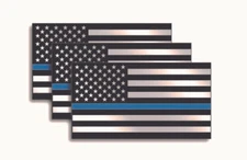 3 Blue Line American Flag 3M decal sticker car truck police support Lives Matter