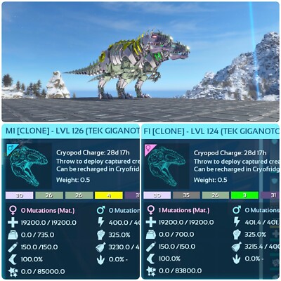 Arche Survival Ascended Official PVE Pair Of Tek Gigas 325 MELEE! XBOX/PS5/PC
