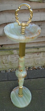 VINTAGE MCM ONYX MARBLE & BRASS EFFECT FLOOR STANDING ASHTRAY 70cm PLEASE READ