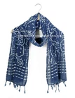 INDIGO INDIAN BLOCK PRINT SCARF LONG SOFT COTTON NECK HEAD WRAP SHAWL ETHNIC