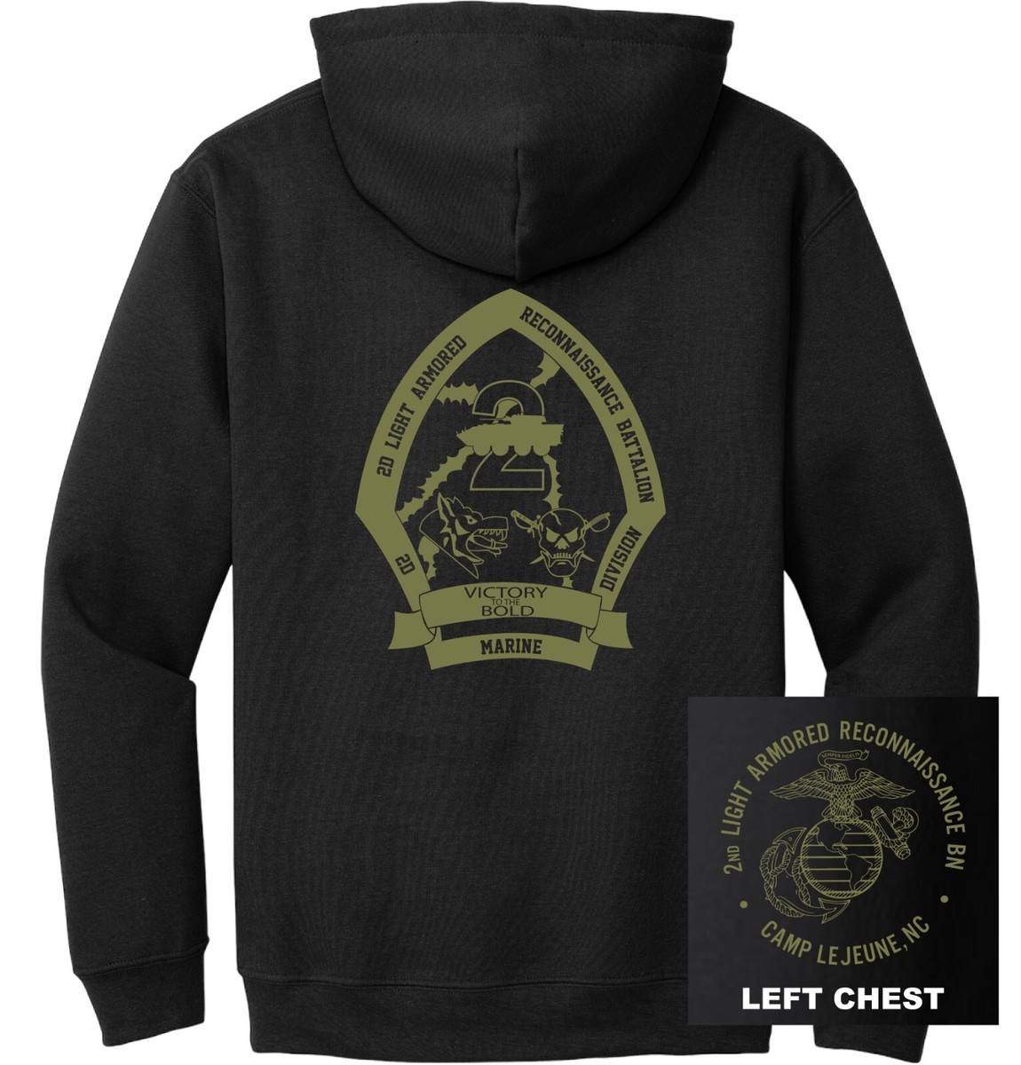 USMC - 2nd Light Armored Reconnaissance Battalion Hoodie | eBay