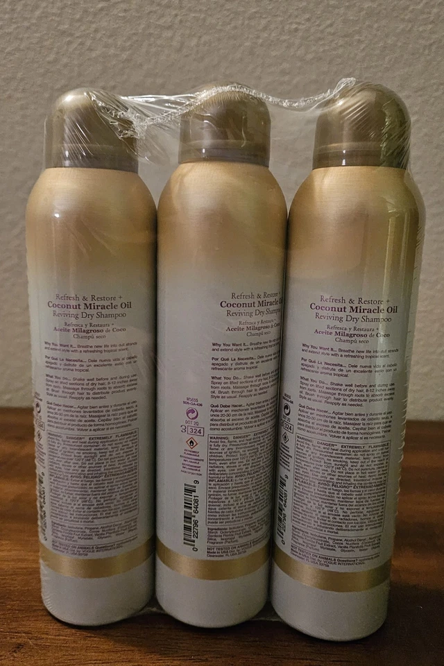 OGX Extra Strength Dry Shampoo Refresh Restore + Coconut Miracle Oil 5oz x3 NEW - Image 4 of 4