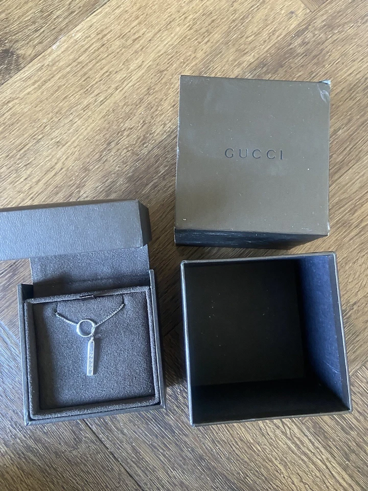 Collar Gucci Link To Love Lariat Oro Blanco En Caja Original Foto 2 de 4