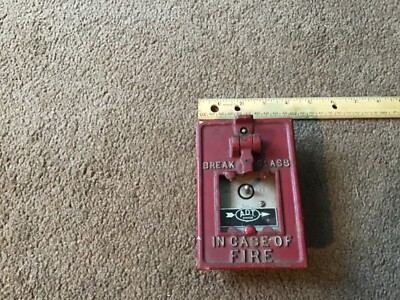 Vintage Fire Alarm Box hammer broken adt brand very cool
