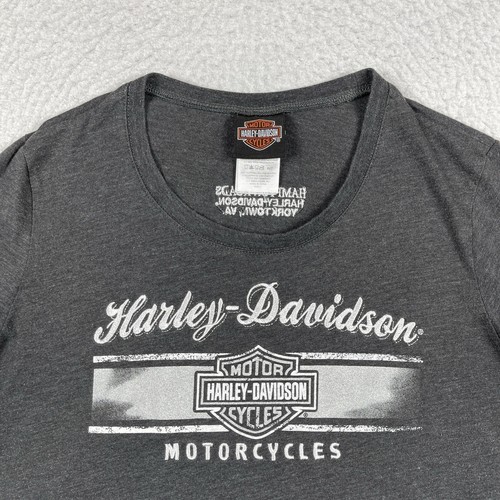 Camisa Harley Davidson para mujer grande gris bordada Hampton Roads Yorktown VA - Imagen 4 de 12