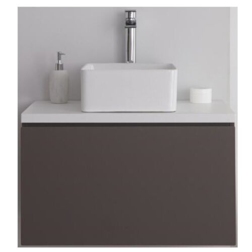 White Grey Wall Hung Bathroom Vanity Unit Countertop Basin 800mm - Picture 1 of 6