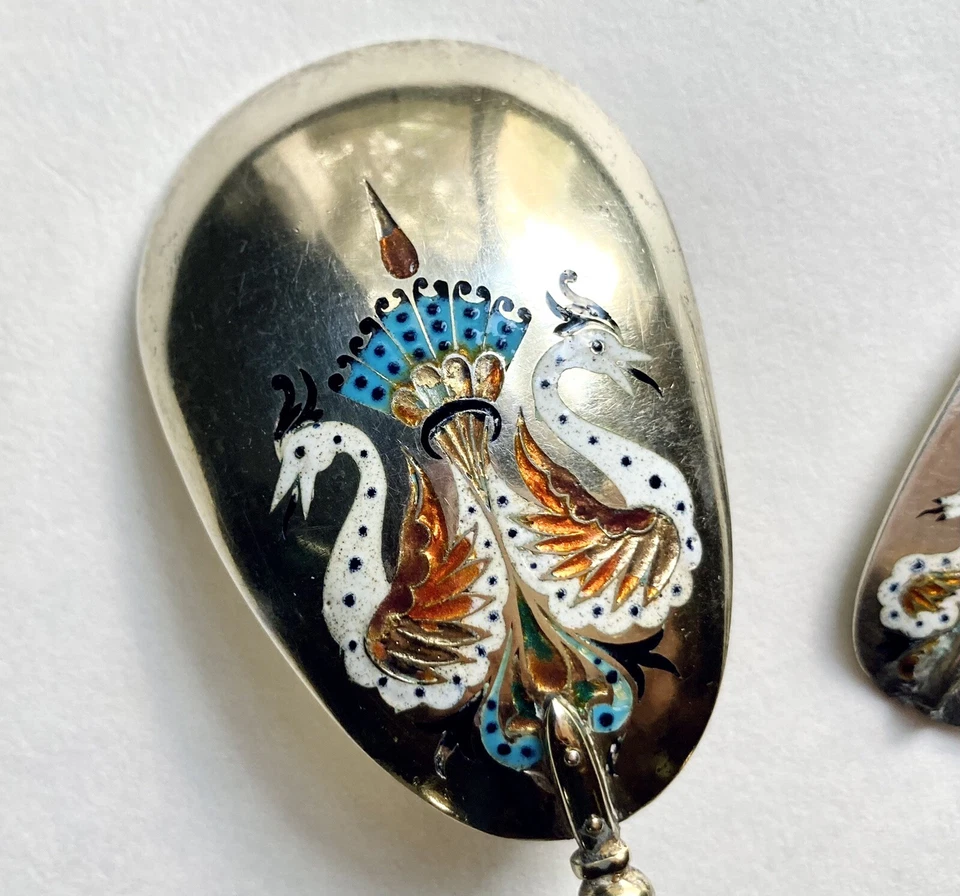 Antique Renaissance Revival Silver Gilt Enamel Cutlery Set As Is Ratzersdorfer ? - Изображение 3 из 4