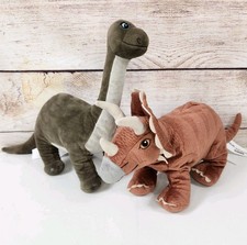 IKEA JATTELIK Lot Of 2 Triceratops Brontosaurus Dinosaur Plush Soft 18” Stuffed 
