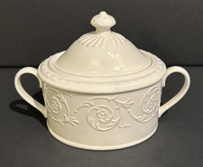 Mikasa Plaza Lane DE 900 Ivory Sugar Bowl W/Lid Floral Design