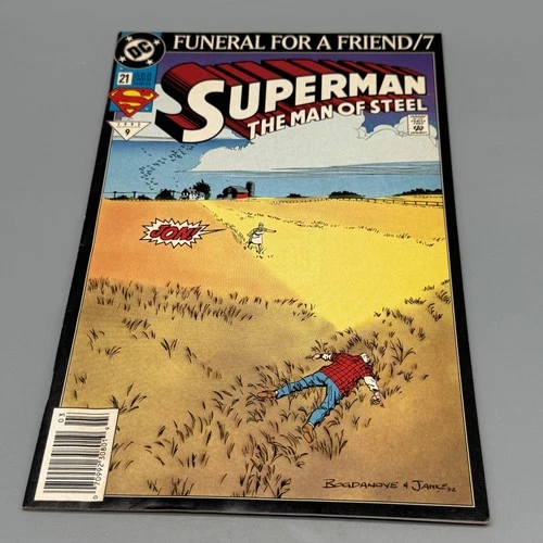 Vintage 1993 Superman The Man of Steel #21 Newsstand Funeral for Friend 7 Comic