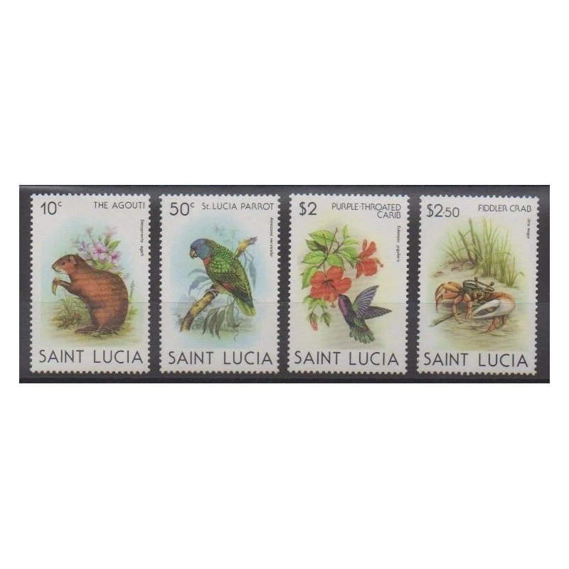 Sainte-Lucie - 1980 - No 526/529 - Animaux - Photo 1/1