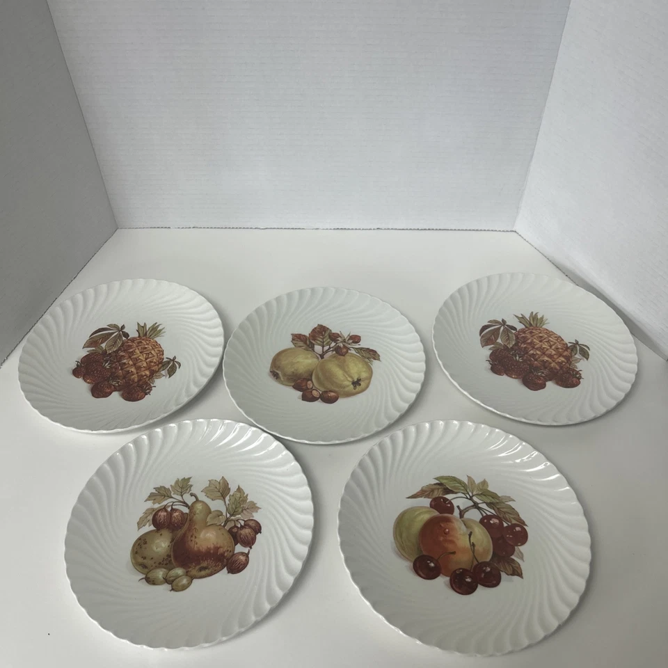 5 件复古 Burleigh 铁矿石斯塔福德郡英格兰盘子 — 第 2/4 张图片