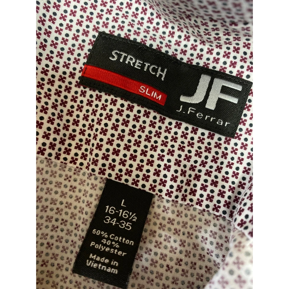 Camisa social masculina JF J Ferrar multicolorida manga longa com botões tamanho L 16 - Imagem 4 de 4