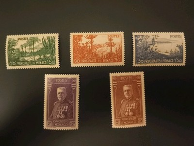 MONACO 1937 / PRO WOHLTÄTIGKEIT, SERIE VON 5 VOLLSTÄNDIGEN WERTEN POSTFRISCH **