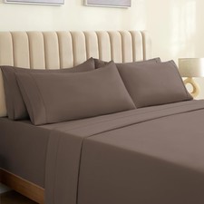 4 PC Sheet Set Sheets Deep Pockets 18" Eco Friendly Wrinkle Free Sheets Machi...