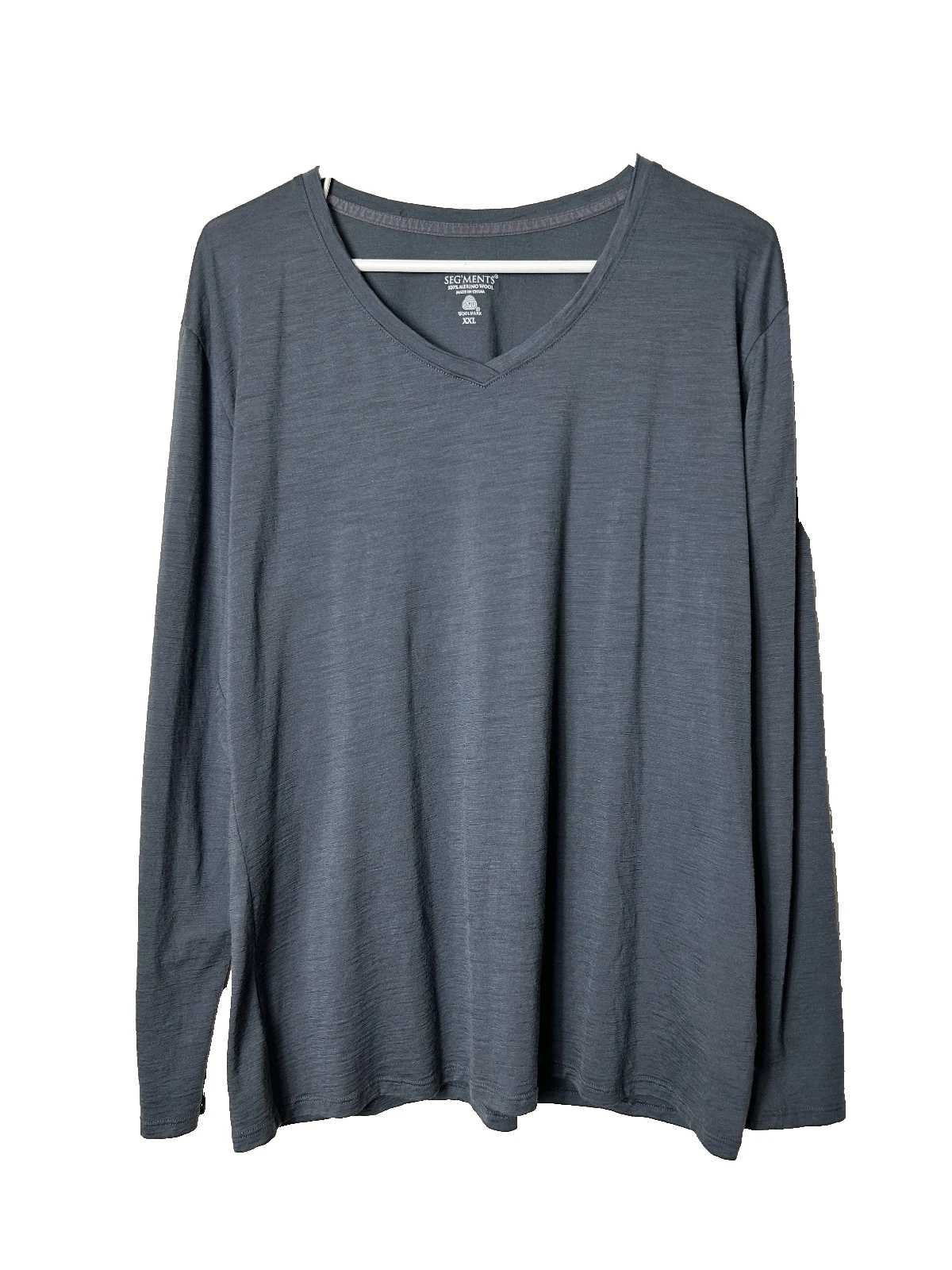 Segments gray 100% merino wool long sleeve base layer top XXL