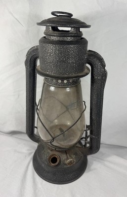 Antique Dietz Steel Lantern Hammered Texture Finish Clear Glass Globe Untested