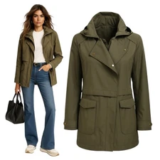 $1295 VERONICA BEARD Safari Parka Olive Jacket Sz 0