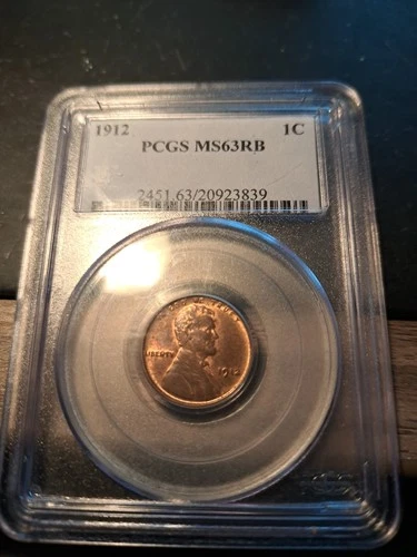 1912 Lincoln Wheat PCGS MS63 R/B