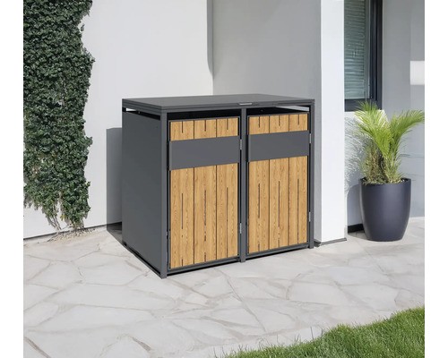 MüLltonnenbox Westmann Varius 2 Metall Inkl. Gasdruckfedern 132 X 80 X 116 Cm An-image