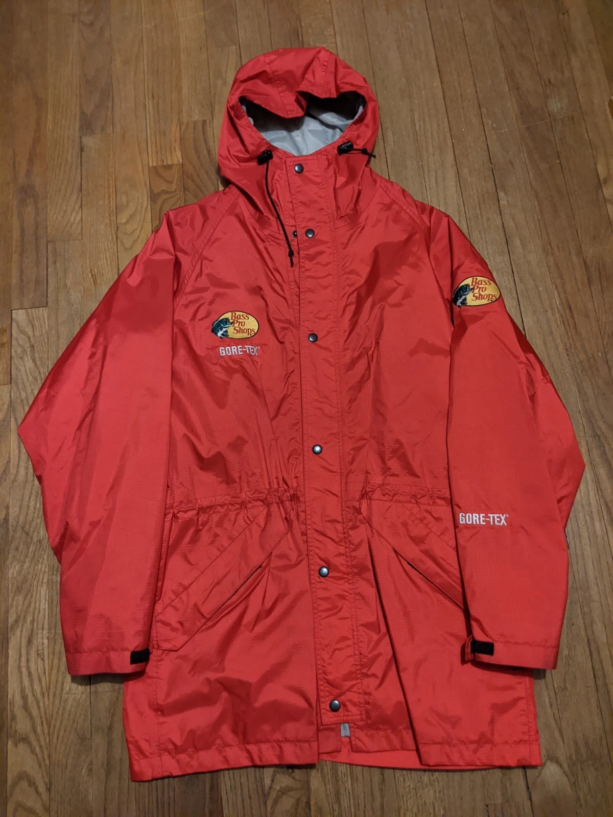 Vintage Bass Pro Shops Men's Red Gore Tex Fishing Jacket sz L Tall