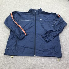 Nike Jacket Mens 2XL Navy Windbreaker Track Full Zip Ripstop Reflective Swoosh