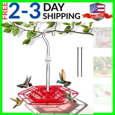 Hummingbird Feeders for Outdoors Hanging with 30 Feeding Ports Saucer Humming...