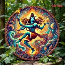 8x8" Firework Flag Aluminum Art - Patriotic Rustic Decor