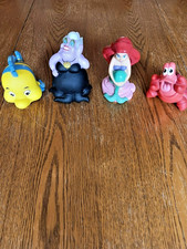The Little Mermaid Pool/Water Toys Ariel, Ursula, Flounder, Sebastian USED