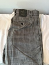Men  s Banana Republic 32 X 32 New With Tag NWT Gray Plaid Slim Fit Dress Pants