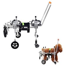 Dog Wheel Chair, Adjustable 4 Wheel Pet Wheelchair with Handle for Small and Med