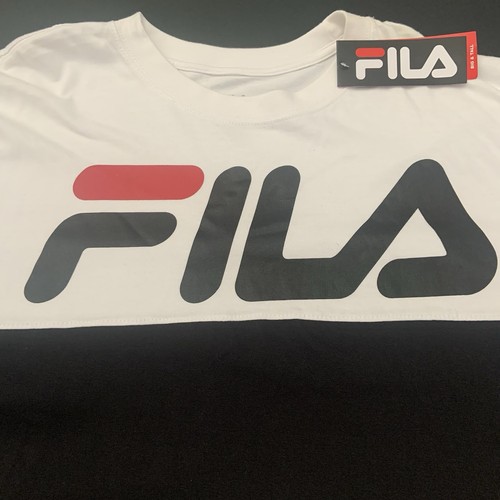 Neu mit Etikett Fila großes klassisches Logo schwarz & weiß Schnitt Nähen 3XL - Bild 4 von 6