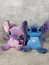 Disney Lilo Stitch Comfortably Weighted 13  Plush Stuffed With Angel And Lilo Ex