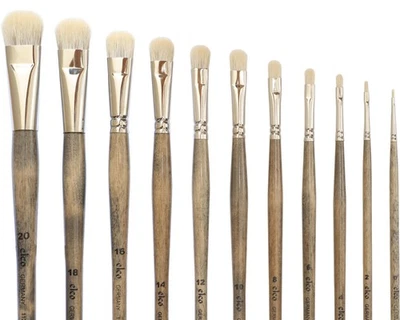 ELCO Serie 1122 Katzenzunge aus Sonnendachs für Ölfarbe Acrylfarbe kurze Spitze